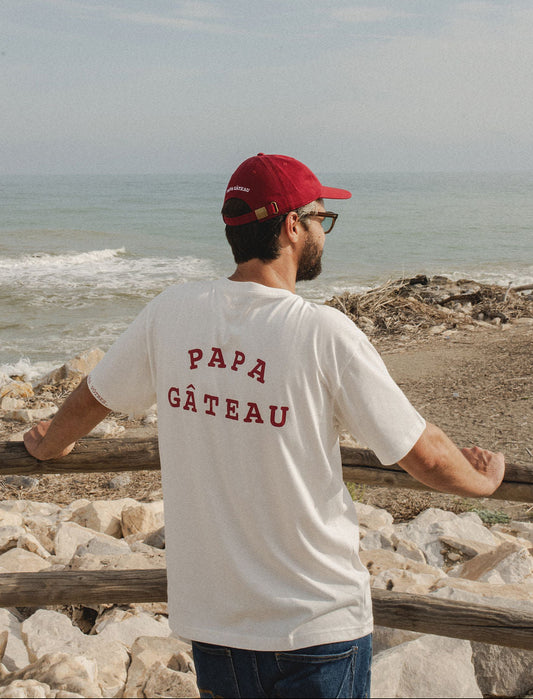 Camiseta blanca Loin des ondes, près de vôtres