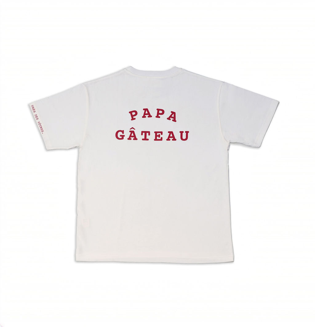 Camiseta blanca Loin des ondes, près de vôtres